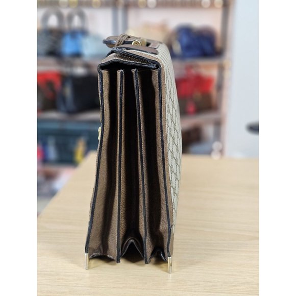 GUCCI Italy Supreme 16" Vintage Professor Lawyer Attorney Briefcase Attache Bag - Picture 9 of 15